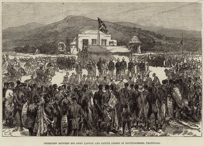 Entrevue entre Sir Owen Lanyon et les chefs natifs de Zoutpansberg, Transvaal - English School